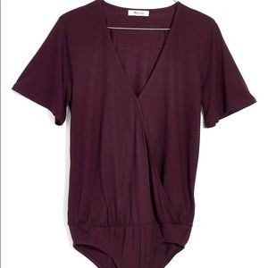 NWT Madewell BLACK faux wrap bodysuit